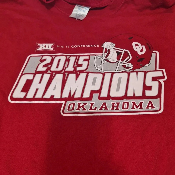 Oklahoma Sooners Football 2015 Champions Long Sleeve Men's 2XL T-shirt Big 12 - Picture 1 of 5